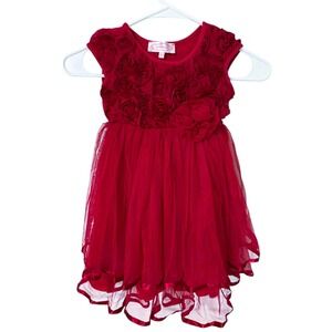 Popatu Girls Size 4 Red Roses Sleeveless Party Valentine Valentine's Roses Dress